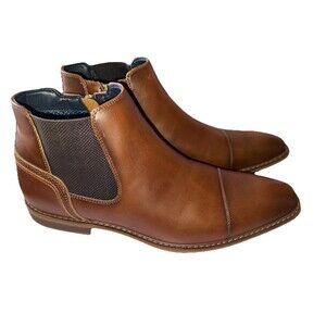 FREEMAN Corbin Chelsea Brown Dress Boots Men's Size 12 Zip Up NEW NO BOX.